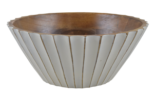 Cuenco Decorativo de Madera Hecho a Mano con Borde Festoneado Blanco - Product Image 6