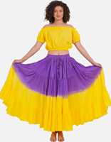 Jupe de danse du ventre Wevez pour femme, décontractée, 25 yards, motif tribal, teinture unie, 4 couches, en toile de coton – Imperméable et respirante