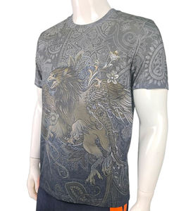 T-shirt pour homme en coton 100% tricoté 220 GSM à col rond, imprimé numérique, design personnalisé, nouvelle mode, qualité supérieure, vente en gros - Product Image 3