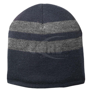 Gorro de invierno cálido diario de alta calidad al por mayor 2025 para hombre y mujer, gorro de rayas de punto con logotipo personalizado en blanco acrílico clásico - Product Image 4