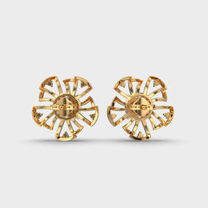 Pendientes de Oro de 14K con Diamantes en Forma de Flor, Color Rosa/Amarillo/Blanco, para Mujer |   Fabricante de Joyería Fina Personalizada al por Mayor - Product Image 4