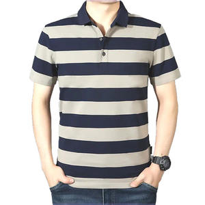Polo à manches courtes rayé pour homme, design personnalisé OEM, qualité supérieure, grande taille, col à revers, demi-manches, polo à manches courtes pour homme - Product Image 4
