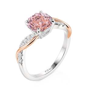 Jeulia Amore Classic Two-Tone Bypass Rose Cut Vintage Engagement <b>Ring</b> - Product Image 2