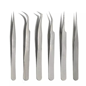 Herramienta de Extensión de Pestañas de Acero Inoxidable, Pinzas Antimagnéticas con Aislamiento de Punta de Fibra, Volumen de 90 Grados, Gratis - Product Image 2