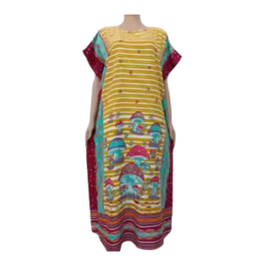 Motif floral jaune Chibi Lgn vêtements de nuit pour femmes Super relaxant taille élastique robe thermique avec grande taille pour l'été - Product Image 2