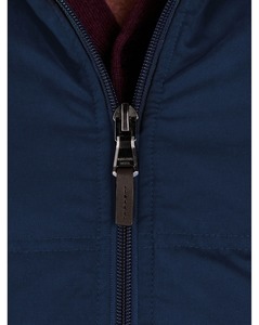 Causal Sólido Liso Capucha ajustable Color azul marino Puños elásticos Cierre de cremallera Chaqueta acolchada Chaqueta de invierno con bolsillo interior personalizado - Product Image 4