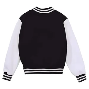 Veste universitaire unisexe noire et blanche avec imprimé lettre B, boutonnée, style preppy, coupe classique, pour l'automne - Product Image 4