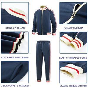 Venta al por mayor personalizado hombres mujeres chaqueta 2 piezas conjunto Jogger chándal transpirable Streetwear chándal correr gimnasio desgaste Unisex chándal - Product Image 4