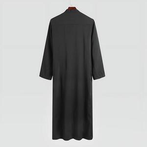 Musulmán árabe Dubai hombres bata Thobe Thawb Medio Oriente Stand-collar bordado bata Dubai India islámico Thobe para hombres - Product Image 4