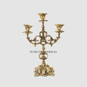 Centro de mesa para bodas y fiestas de Villa, Metal de la mejor calidad, chapado en oro de alta calidad, 5 brazos, aspecto atractivo, suministro de candelabros - Product Image 3