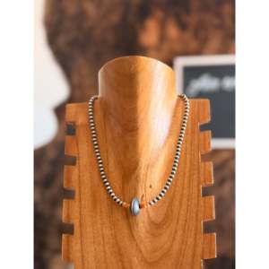 Chaînes en argent sterling avec perles de coquille Saint-Jacques style Navajo, tendance pour les fiançailles, principalement en acier inoxydable - Product Image 1