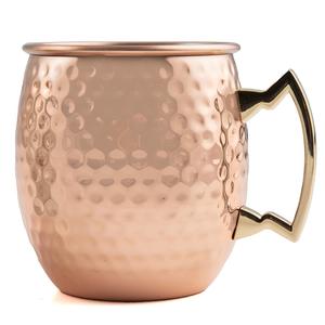 Vente en gros de mugs à Moscow Mule en cuivre martelé écologiques et modernes, avec poignée, OEM ODM, vaisselle en métal pour hôtels, bars, restaurants - Product Image 4