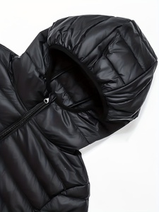 <b>Women</b> <b>Lightweight</b> Puffer Jacket Full Zip Hooded Warm <b>Coat</b> Winter Quilted Breathable <b>Women</b> Good Black Regular Fit Polyester - Product Image 3