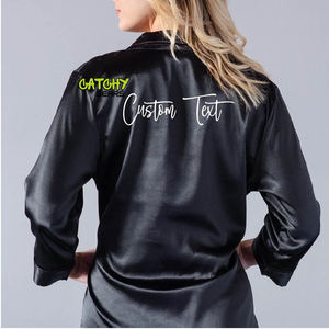 2023 Logo personnalisé soie broderie personnalisée Robe Satin femmes mariage mariée et demoiselle d'honneur Robeshot - Product Image 5