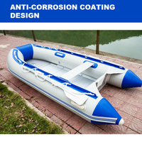 Bateau gonflable de 10 pieds pour 2 à 3 personnes avec rames en aluminium, bateau de radeau gonflable portable en PVC, bateau de dériveur gonflable Sport Tender