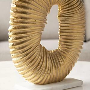 Sculpture décorative en finition dorée, ornements décoratifs pour table et bureau à domicile, décoration de bureau, sculptures abstraites - Product Image 2