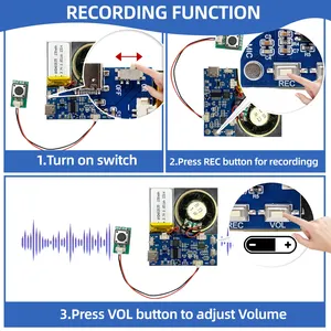 Mini Botón de tarjeta de felicitación, control de sonido, tipo de chip, música grabable, chip de sonido de voz, módulo de sonido para tarjetas de felicitación