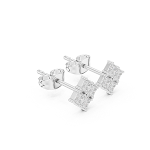 Boucles d'oreilles Moissanite 18K Halo Design avec CZ en argent - Product Image 2