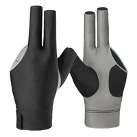 Gants de snooker unisexes à 3 doigts, personnalisables, anti-humidité, protection UV, ignifuges, accessoires pour joueurs de billard