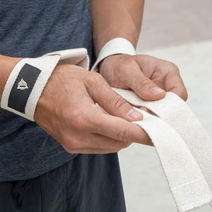 Correas de levantamiento de algodón extra largas para una mejor sujeción del barra y un rendimiento máximo de tracción, correas de levantamiento para entrenamiento en gimnasio. - Product Image 3