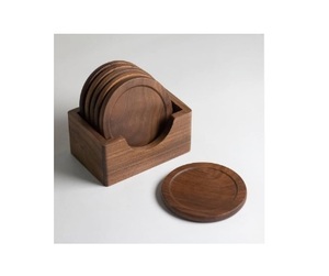 Best Selling Customized Square Shape Demanded Wooden <b>Coaster</b> Sets Simple Top Wholesale Wood Mats or Pads - Product Image 2