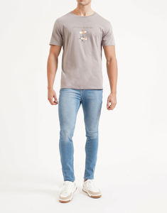 กางเกงยีนส์สีน้ำเงินรัดรูปสำหรับผู้ชายกางเกงผ้ายีนส์ผ้ายืด4ทางระบายอากาศทรงดินสอแนวสตรีท - Product Image 6