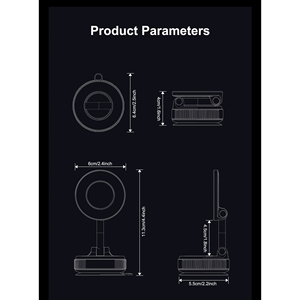CNC Aluminum Alloy Adhesive Pad <b>Car</b> Phone Holder <b>Stand</b> 360 Rotation Magnetic Windshield Dashboard Desk Adjustable Height - Product Image 6