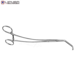 Abrazadera vascular Satinsky atraumática, 30mm, mandíbulas de estilo DeBakey en ángulo, vástagos curvos de acero inoxidable, 10 pulgadas, 25cm, instrumentos médicos - Product Image 3