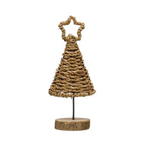 Grossiste ODM sapin de Noël en jonc de mer personnalisé avec socle en bois pour décoration de table décorative de Noël d'automne fabriqué au Vietnam - Product Image 3