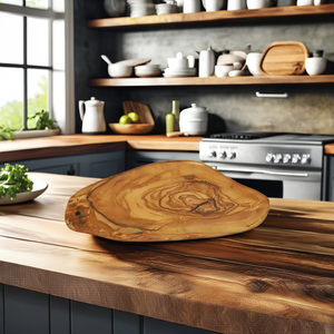 Tabla de Cortar Ovalada Rústica de Madera de Olivo Natural, Ecológica, Sostenible, No Tóxica y Fácil de Limpiar, para Queso y Otros Alimentos - Product Image 5