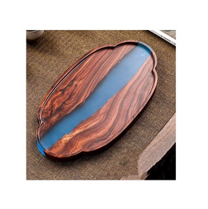 ถาดเสิร์ฟน้ำทำด้วยมือทำจากไม้มะม่วงเรซิ่นแม่น้ำสำหรับเครื่องครัวและร้านอาหารลดกระหน่ำ - Product Image 5