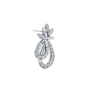 IGI Certified Lab Grown Diamond Floral Drop <b>Earrings</b> <b>Solid</b> 925 Sterling <b>Silver</b> Leaf Design Dangle <b>Earrings</b> for Women - Product Image 2