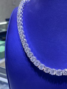 Rond VVS Moissanite Diamant 925 En Argent Sterling De Luxe Tennis Collier Chaîne Fine Mode Bling Bijoux Pour Hommes De L'Inde - Product Image 2