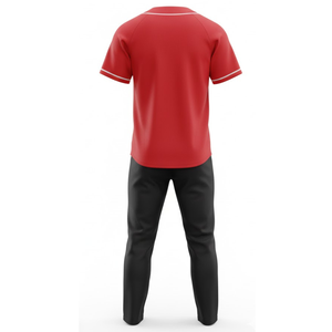 Ensemble d'uniformes de baseball professionnels pour hommes |   Maillot de sport sublimé à feuilles d'érable rouges et blanches et pantalon noir - Product Image 3