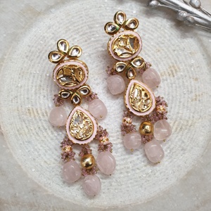ต่างหูแฟชั่นควอตซ์กุหลาบ - Product Image 4