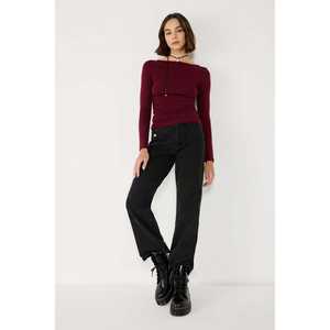 Chemise à manches longues pour femmes, haut en popeline à fleurs et à rayures, décontracté et formel, avec broderie en dentelle, col montant, taille XL, coupe ample - Product Image 4