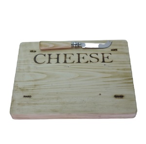 Planche à découper en bois artisanale indienne, qualité alimentaire, en bois et résine, pour pizza, avec couteaux et couverts, planche à fromage en bois - Product Image 6
