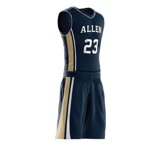 Ensemble de maillots de basket-ball respirants en maille de sublimation brodés personnalisés BSCI short d'été vêtements de basket-ball de sport de grande taille - Product Image 2