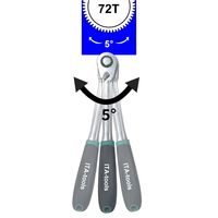 ITA Tools OEM ODM DIY Asa de bolsa recta de liberación rápida de 1/4" 3/8" 1/2" 72T de acero Cr-V con acabado cromado mate