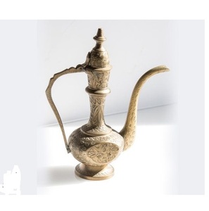 Cafetière arabe Aftaba en laiton fabriquée à la main la plus vendue magnifiquement en relief de l'Inde Design attrayant en métal - Product Image 3