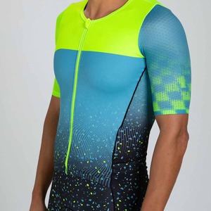 Precio bajo Venta caliente Transferencia de calor Impreso Pecho Cremallera Frontal Personalizable Uniforme de Triatlón de alta calidad Producción de Pakistán - Product Image 4