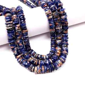 Top qualité Sodalite lisse Heishi pneu Rondelle perles 6-7mm pierre en vrac roue coupe perles de pierres précieuses en vrac pour la fabrication de bijoux en vrac - Product Image 1
