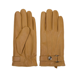 Guantes de conducción de piel de oveja de invierno personalizados ajuste fino a prueba de viento cálido compatibilidad con pantalla táctil 4 botones estilo escena informal - Product Image 4