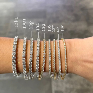 Wholesale Lab Grown Diamond Jewelry 10K 14K 18K <b>Solid</b> White <b>Gold</b> 2MM 3MM 4MM 5MM Lab Grown Diamond Tennis Chain Bracelet - Product Image 1