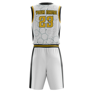 Ensemble d'uniformes de basketball personnalisés pour hommes, respirant en été, 100% polyester, maillot et short pour les clubs, les ligues et les événements sportifs - Product Image 3