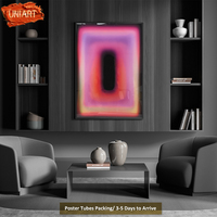 Interior mewah krom kristal porselen UV kanvas cetak seni dinding vertikal gantung cahaya Neon dinding mengkilap seni lukisan Poster