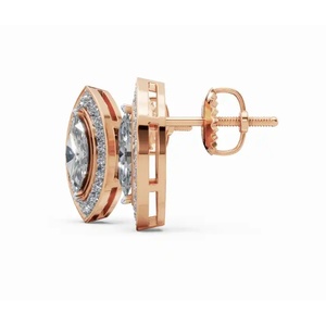 Pendientes de Diamantes Marquise de Oro de 9 Quilates de Primera Calidad, Joyería Cultivada en Laboratorio, Proveedor de Exportación al por Mayor OEM - Product Image 2