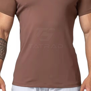 Nouveauté T-shirt musculaire de haute qualité durable de couleur personnalisée - Polyester/coton Séchage rapide et respirant Col rond Manches courtes - Product Image 6