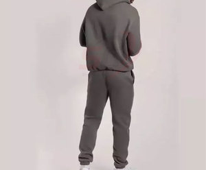 2023 Wholesale High Quality Custom Hooded Solid 100% Cotton Sweatsuit & <b>Jogging</b> Tracksuit for Men - Product Image 2