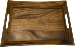 European Style <b>Square</b> Curved <b>Edges</b> Plywood Wooden Tray Easy Hand Grip Kitchen Item Hot Selling Food Serving Platter - Product Image 2
